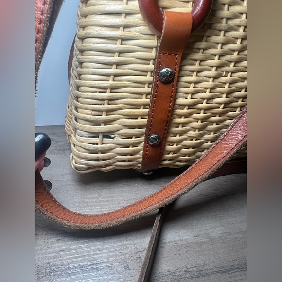 Patricia Nash Marcianise Satchel Spins Wicker Collection Basket Purse. - Picture 3 of 11
